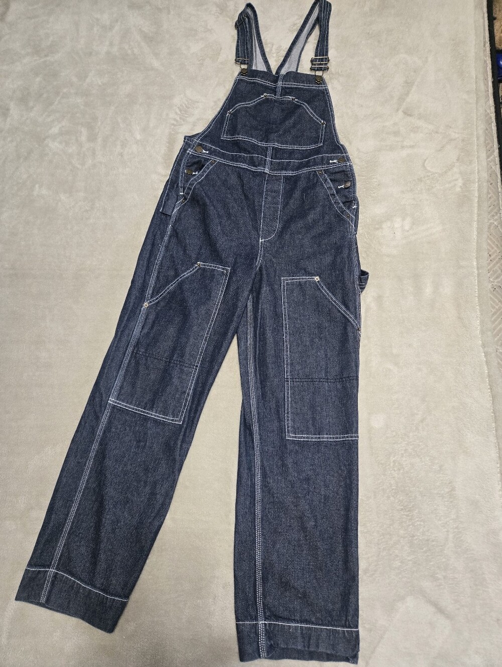 BDG Indigo Denim Overalls Womens Size Small Carpenter Pockets Hammer Loop Bibs